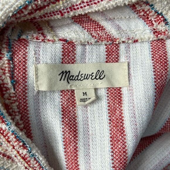 Madewell Boucle Striped Tank Top Criss Cross Back Medium - Picture 7 of 8